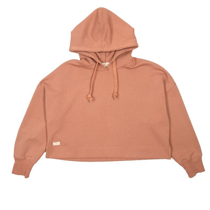 SS-Hoodie Crop Chestnut