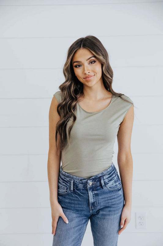 Layering Cap Sleeve in Moss