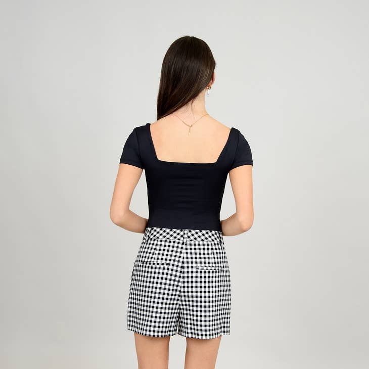 Bodysuit neckline Stacy square - Black