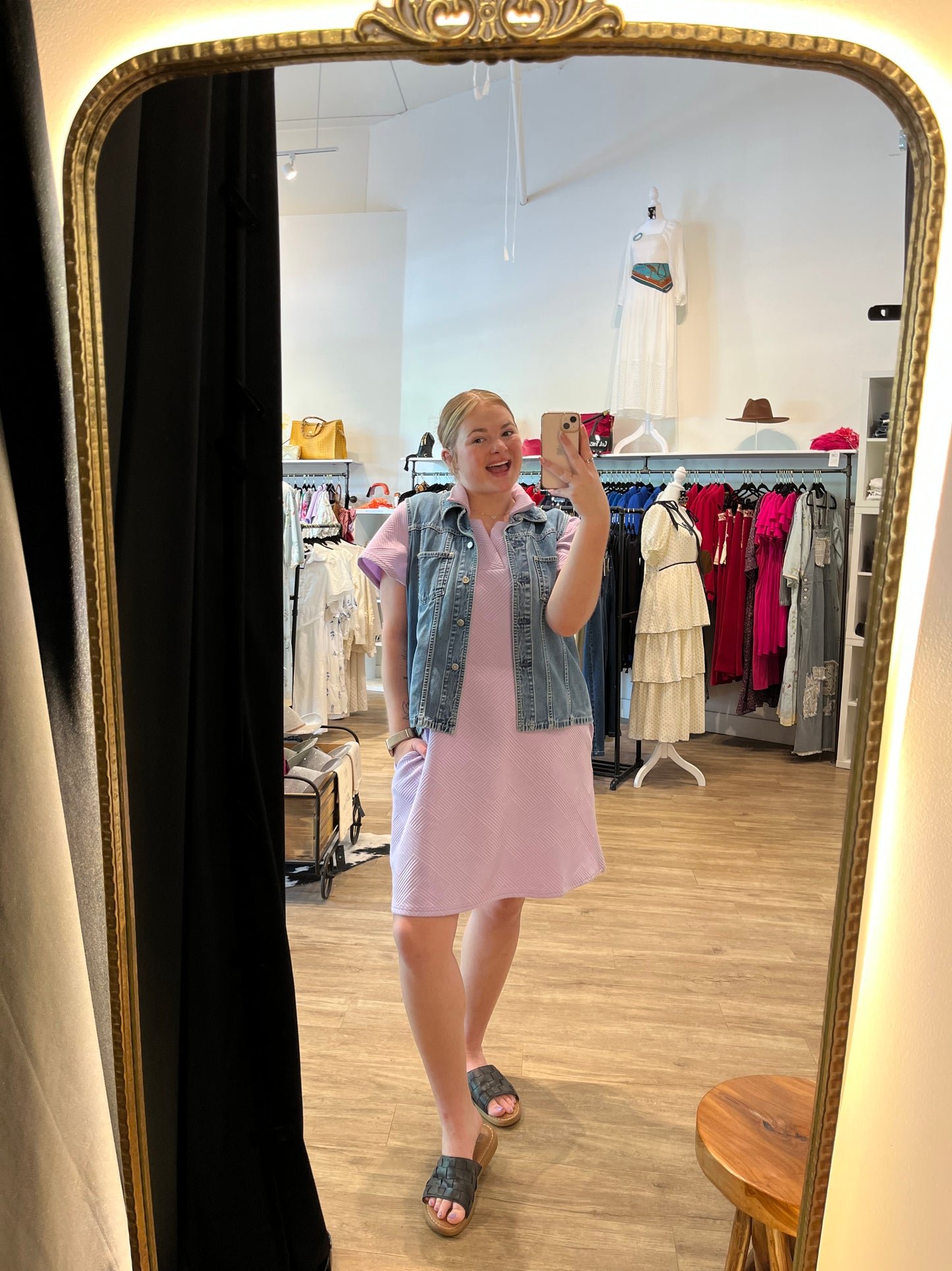 Elaina Textured Dress - Lavender