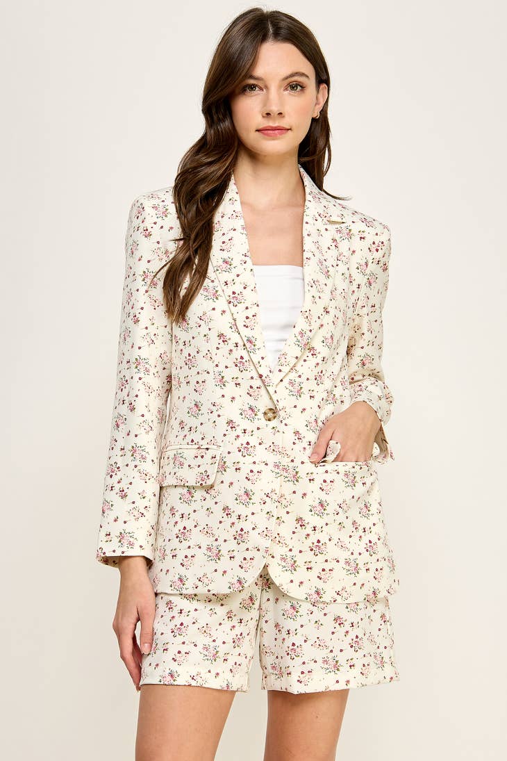 Floral Print Blazer