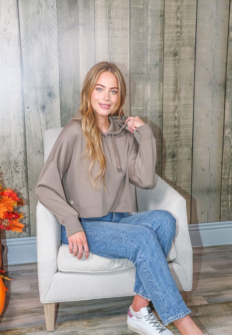 SS-Hoodie Crop Moss