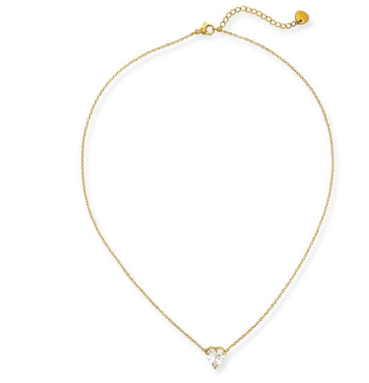 Single Heart Necklace Clear