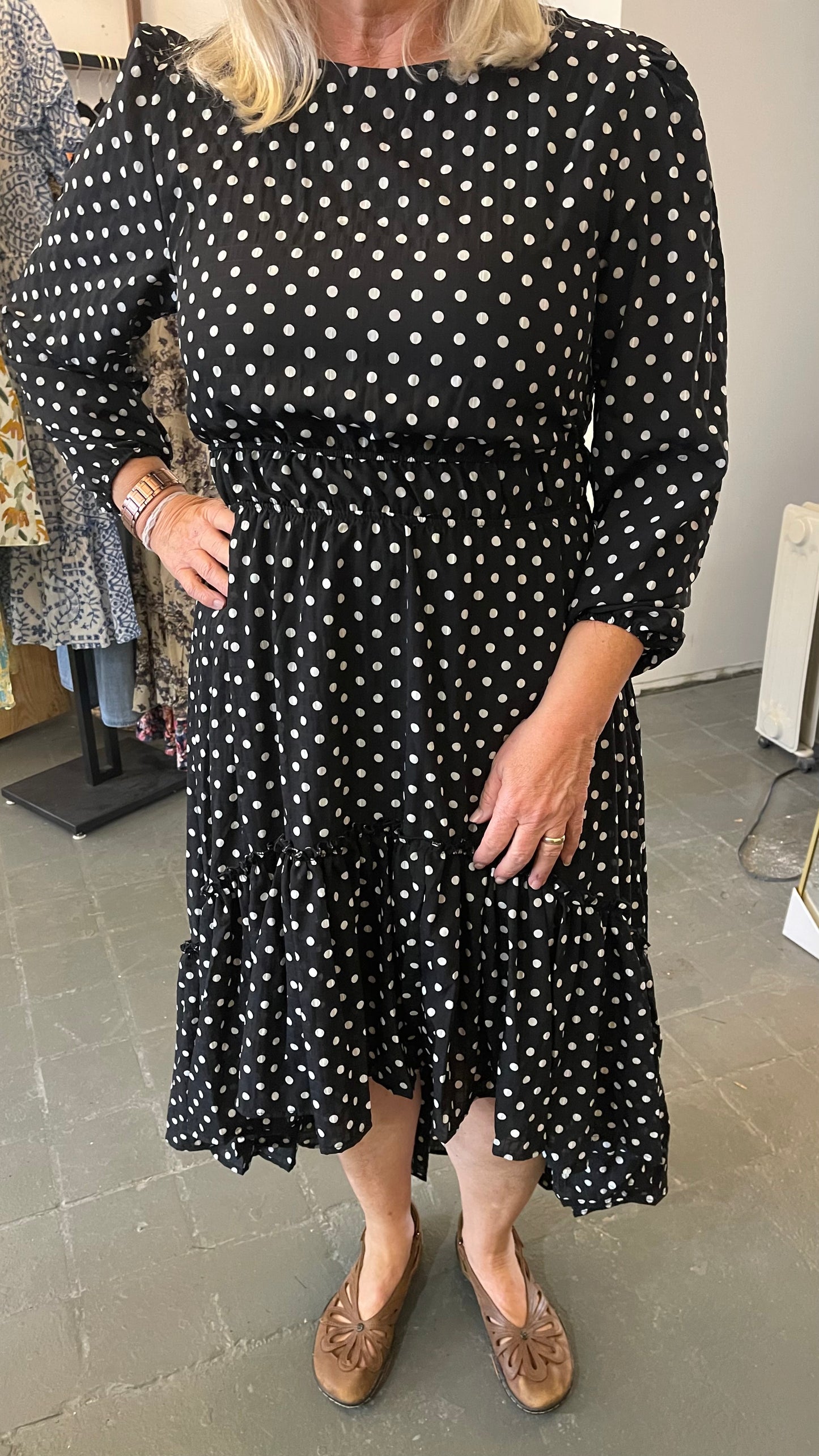 Becky Polka Dot Dress - Black