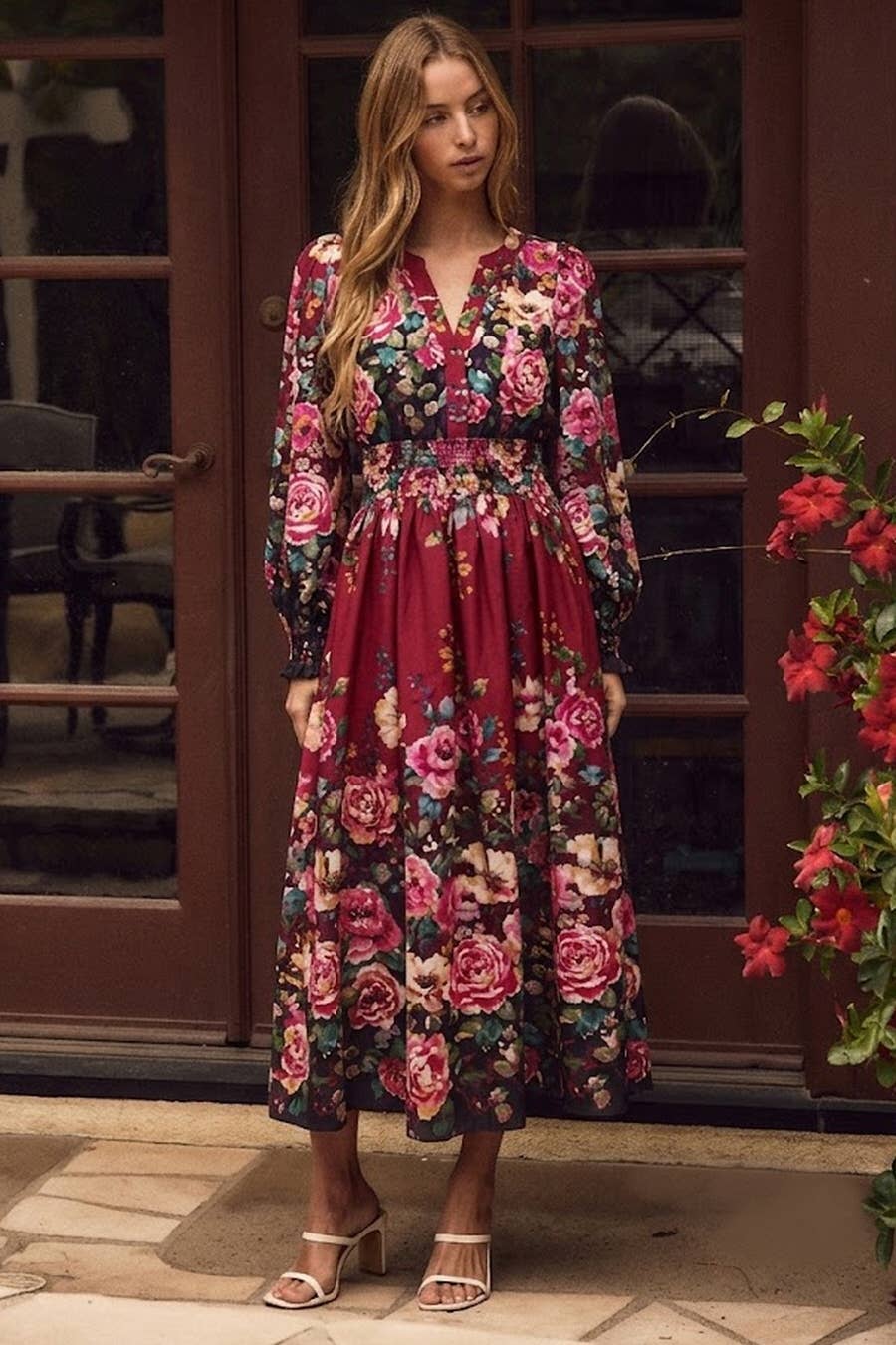 Caroline Maxi Dress- Burgundy