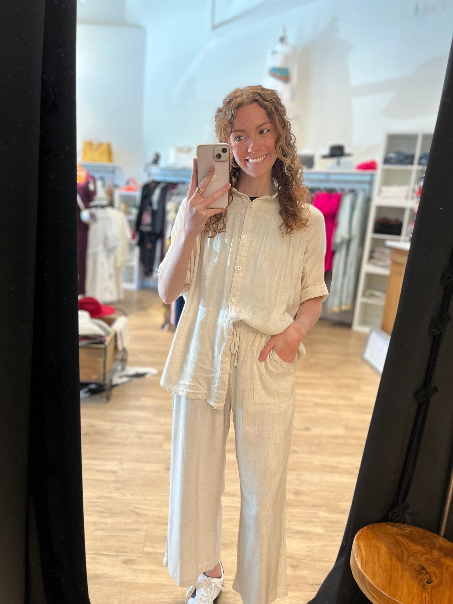 The Savannah Linen Set-Oatmeal