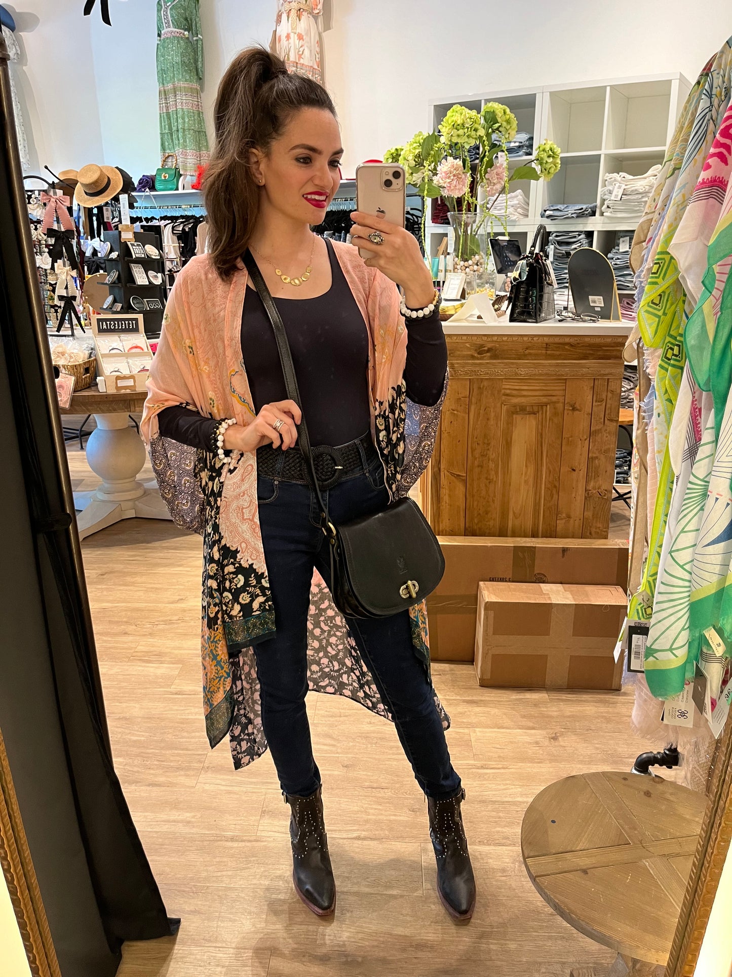 Jennifer Italian Leather Bag- Black