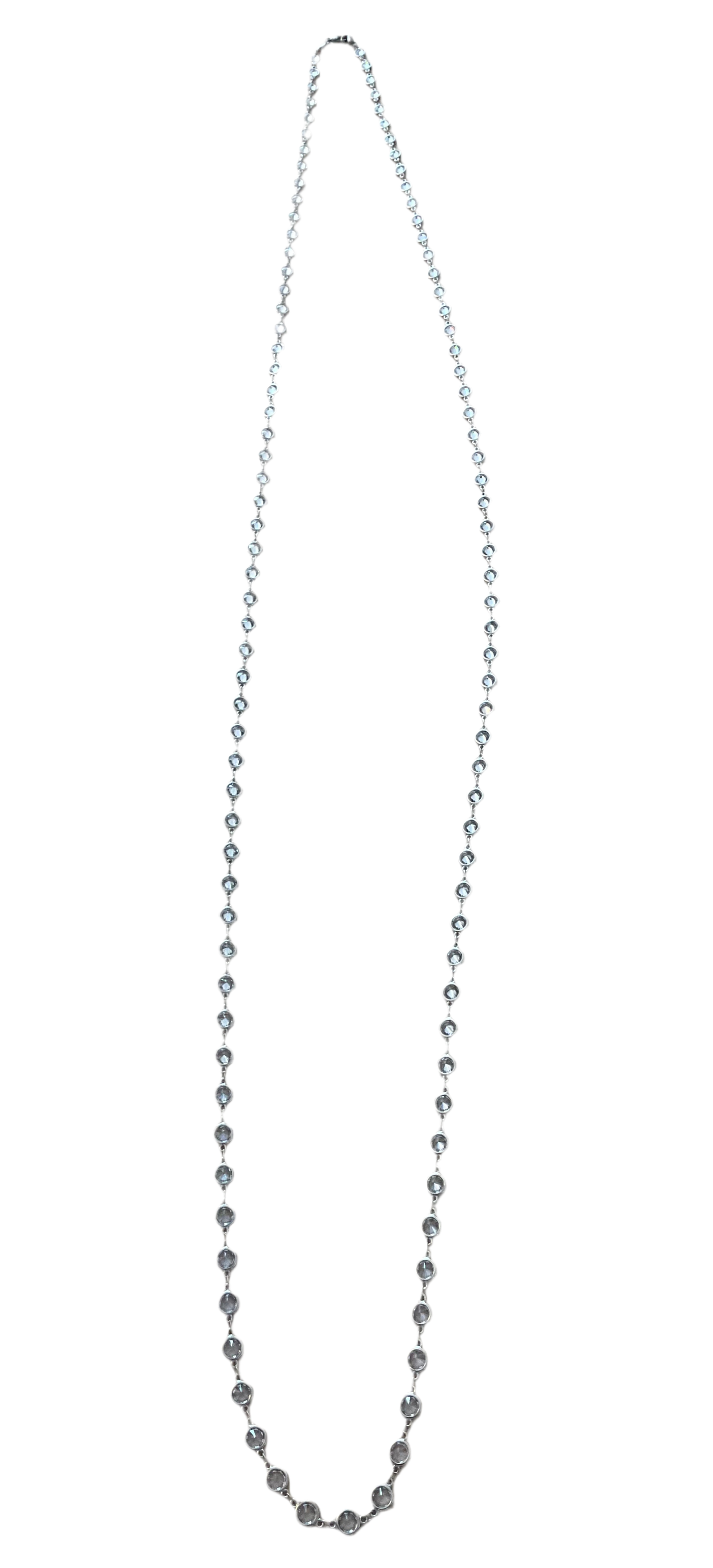Double Layered Cubic Zirconia Necklace Silver