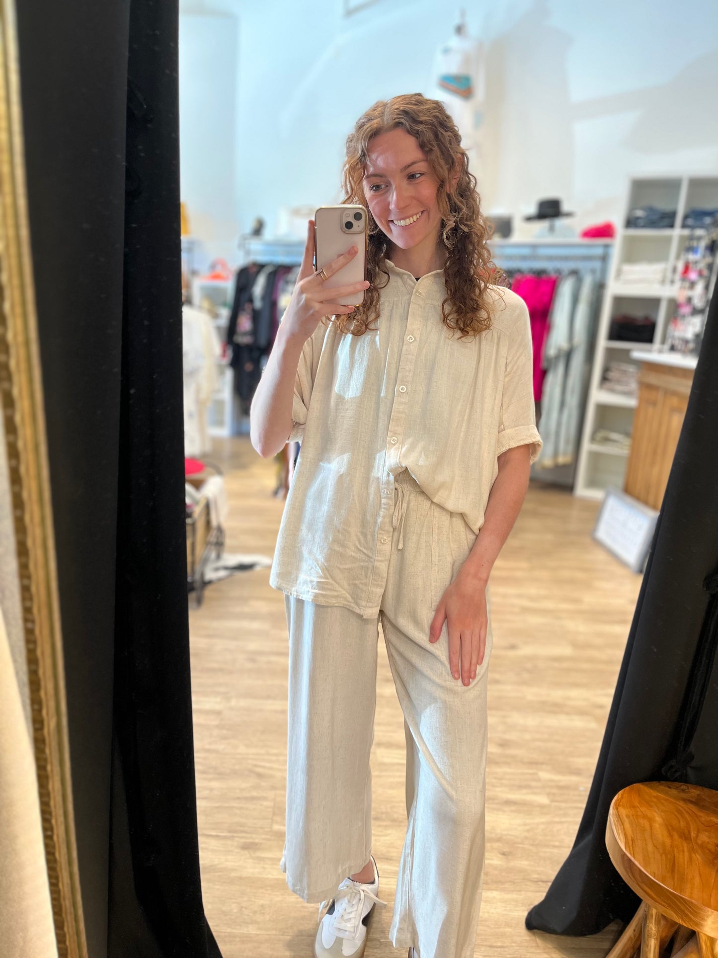 The Savannah Linen Set-Oatmeal