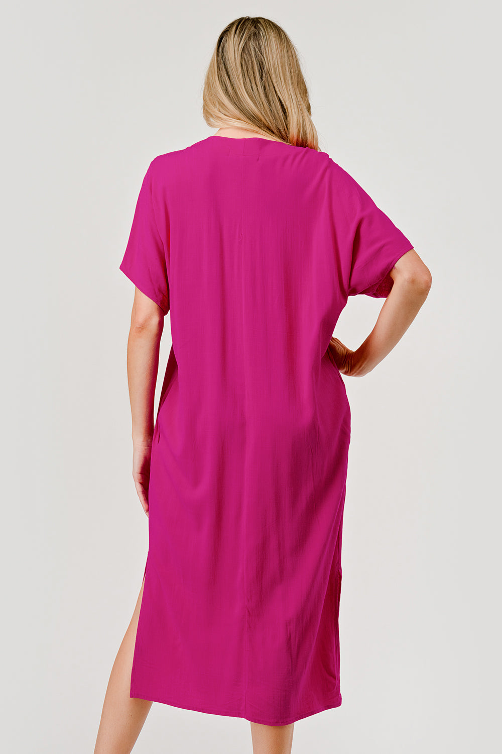 Aria Midi Dress- Hot Pink