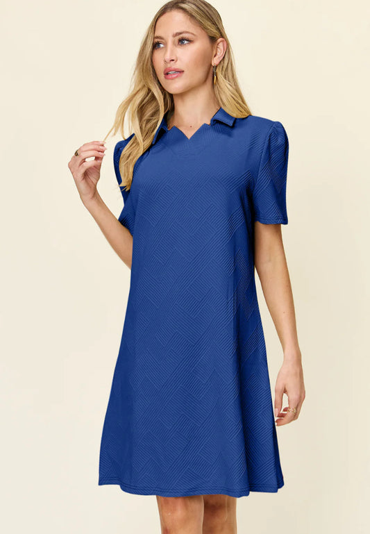Elaina Textured Dress - Royal Blue