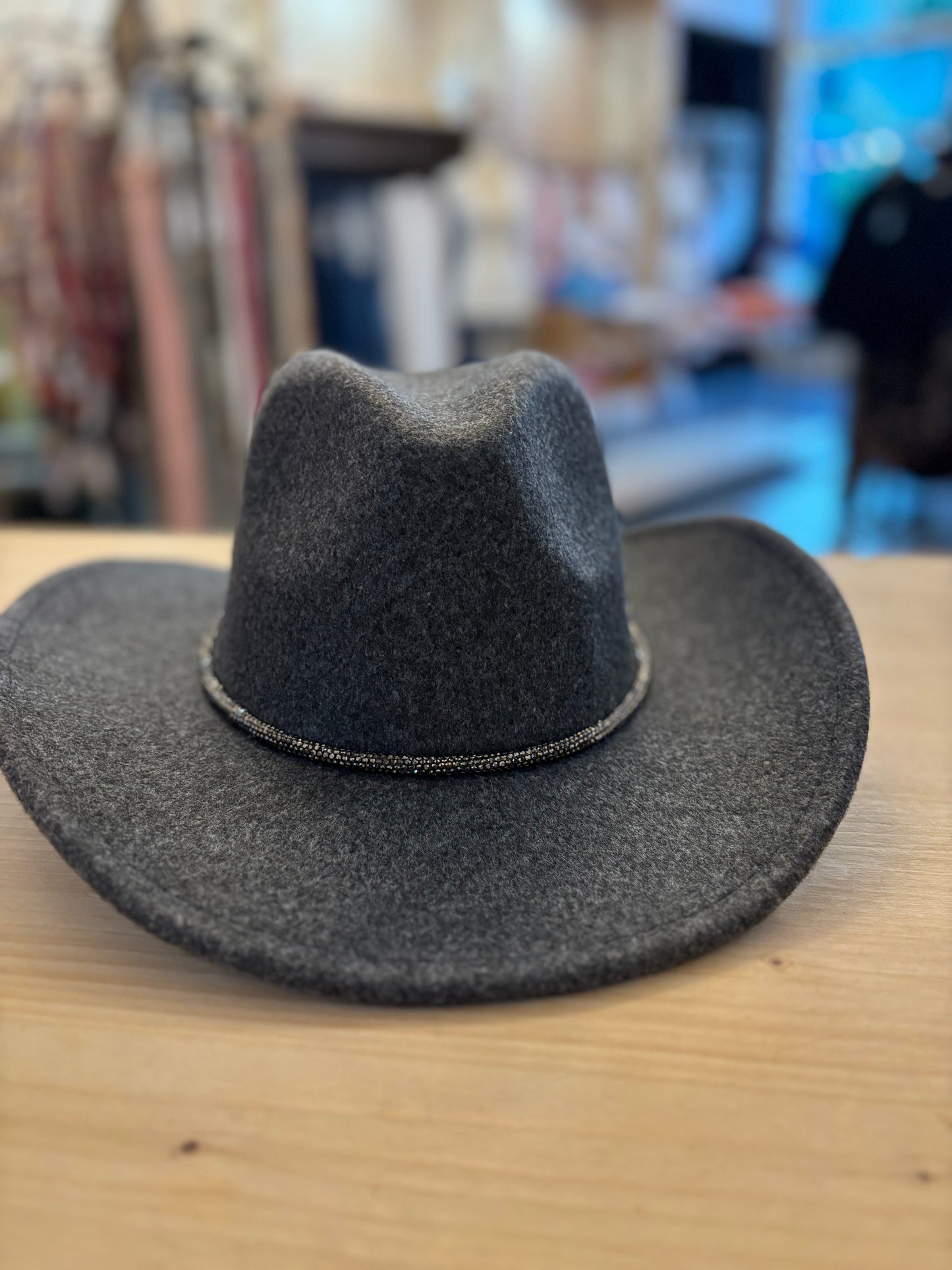 Cowgirl Hat Felt Rhinestone Band- Adjustable