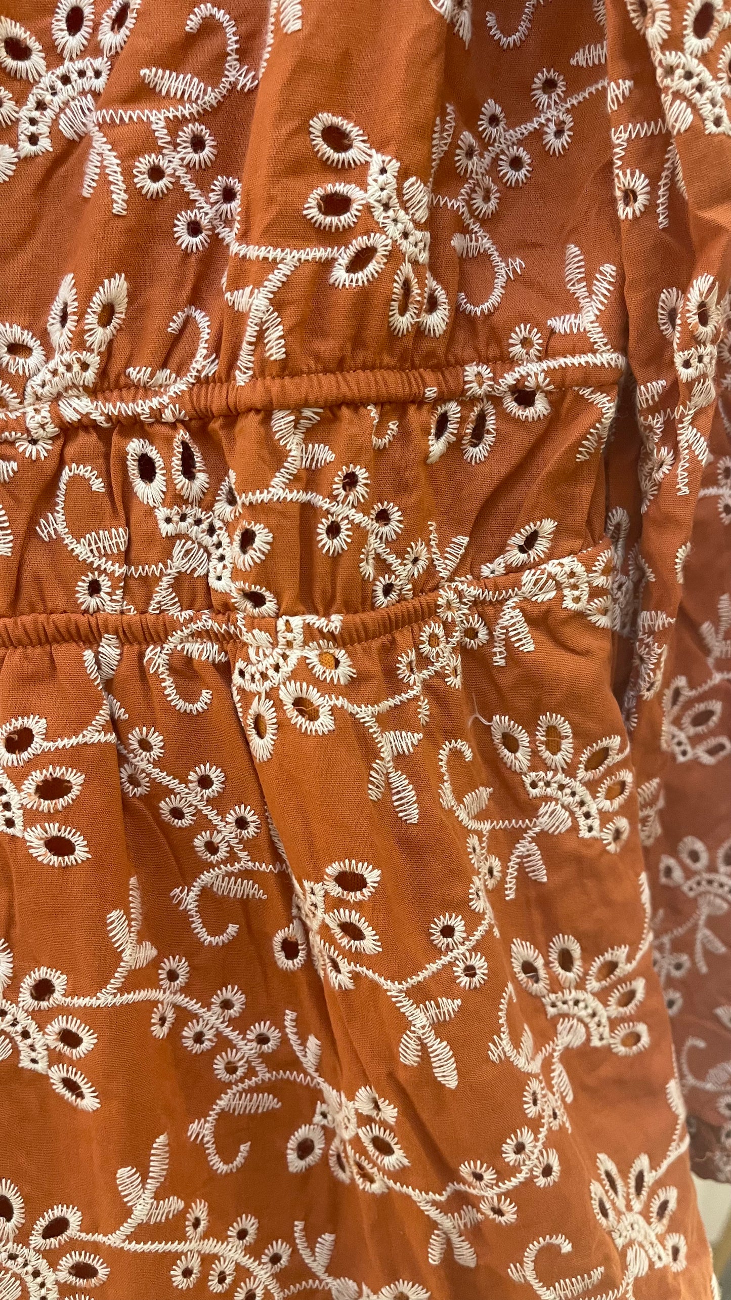 Jennie Eyelet Dress - Rust