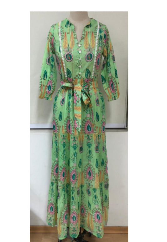 Razie Cotton Silk Maxi Dress