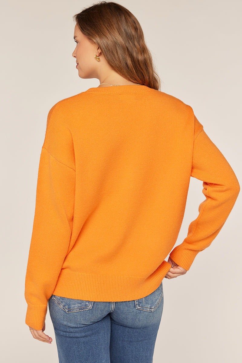 TN Embroidery Sweater- Orange/Cream Letters