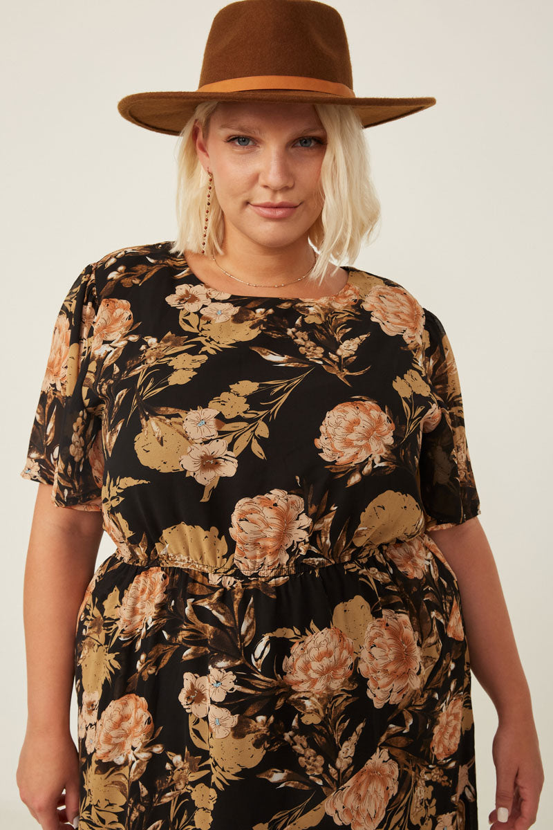 Sharon Peony Dress - Black