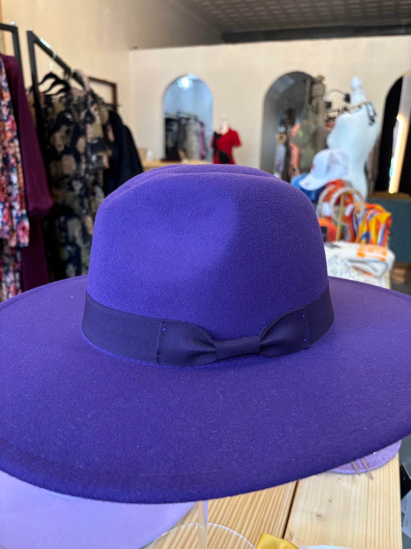 Fedora Felt Hat Wide Brim- Adjustable