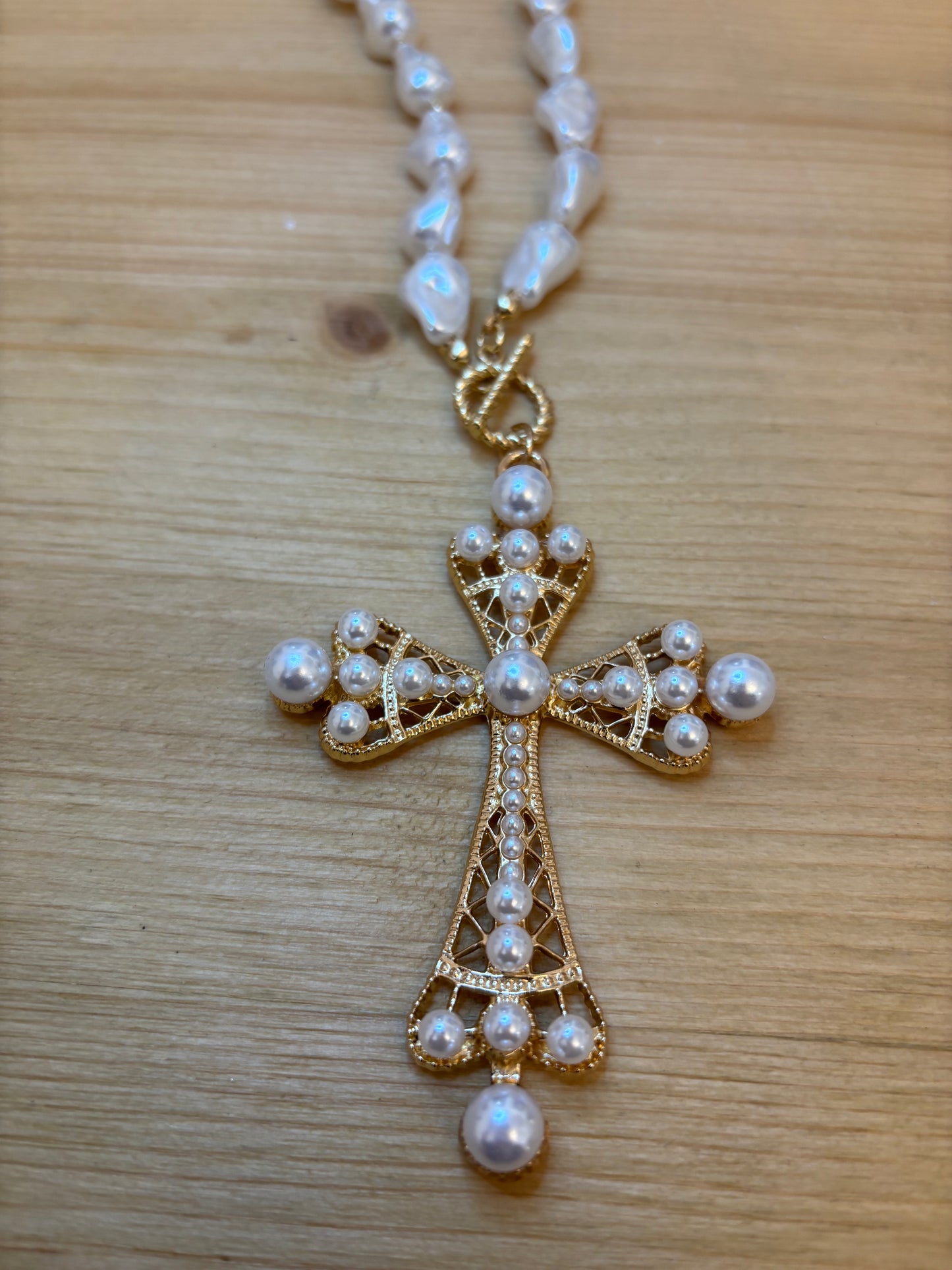 Cross & Pearl Necklace