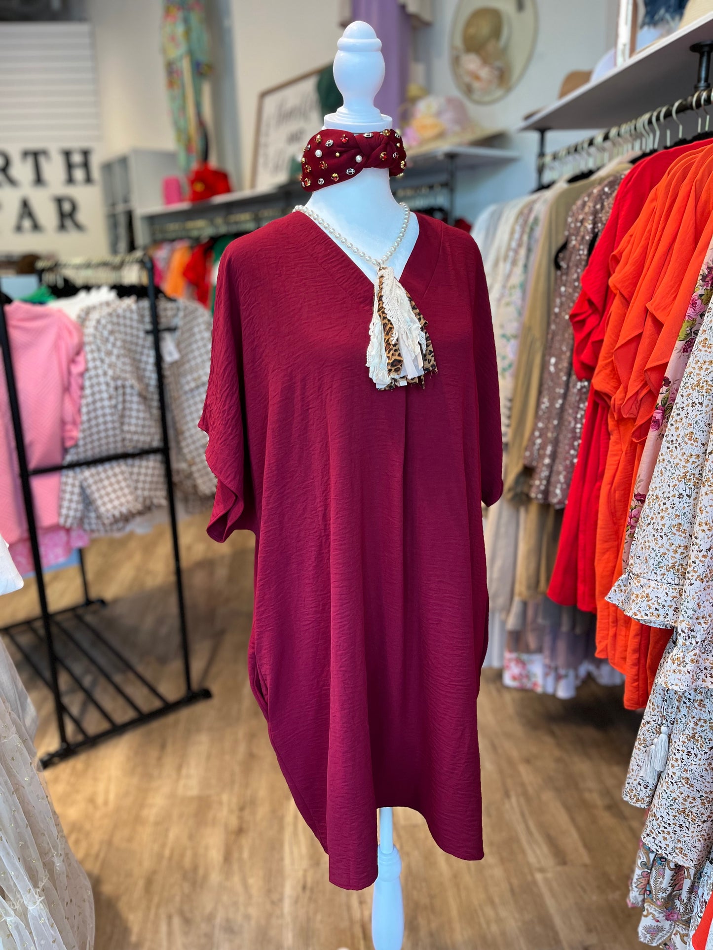 Aria Dress-Maroon
