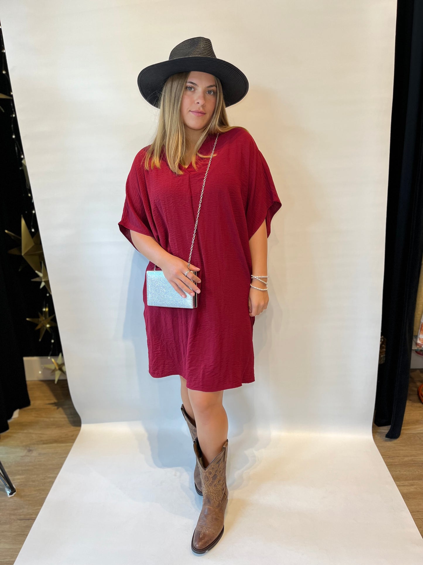 Aria Dress-Maroon