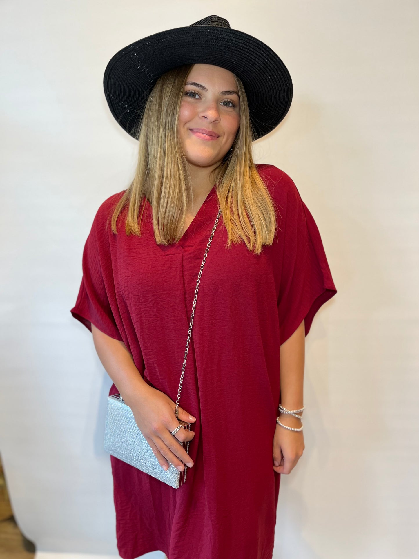 Aria Dress-Maroon