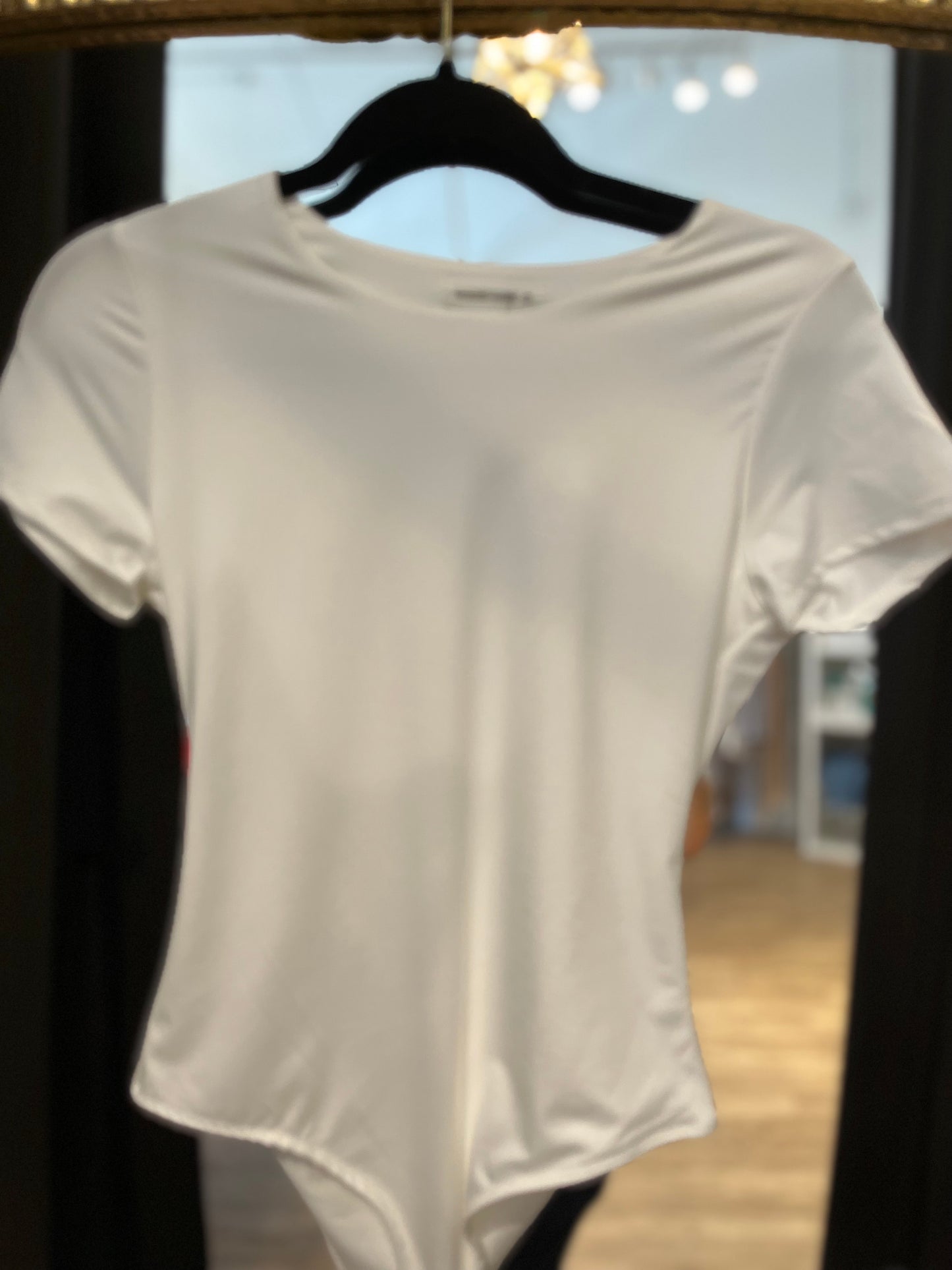 White Round Neck Bodysuit
