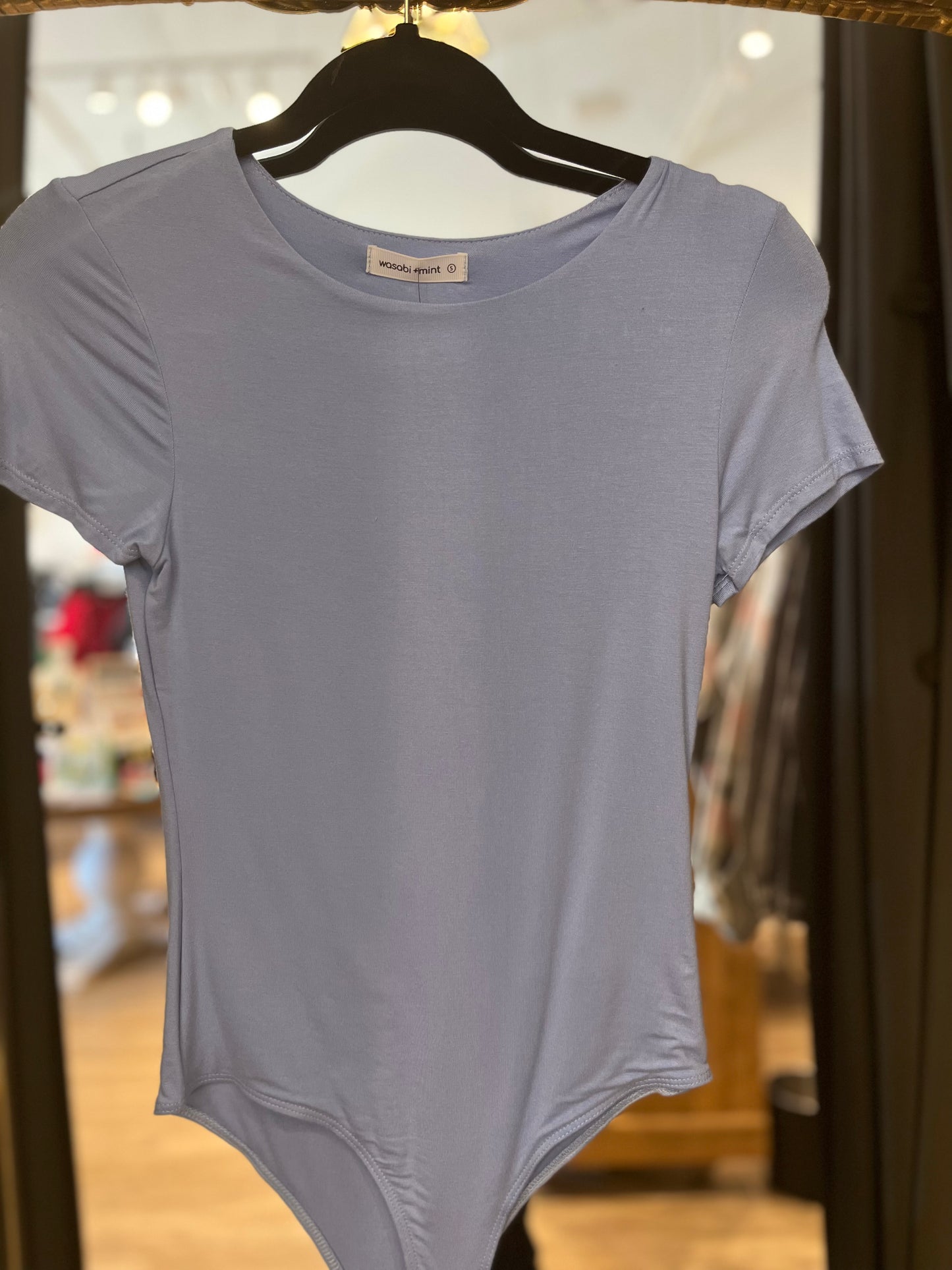 Sky Blue Bodysuit Crew Neck