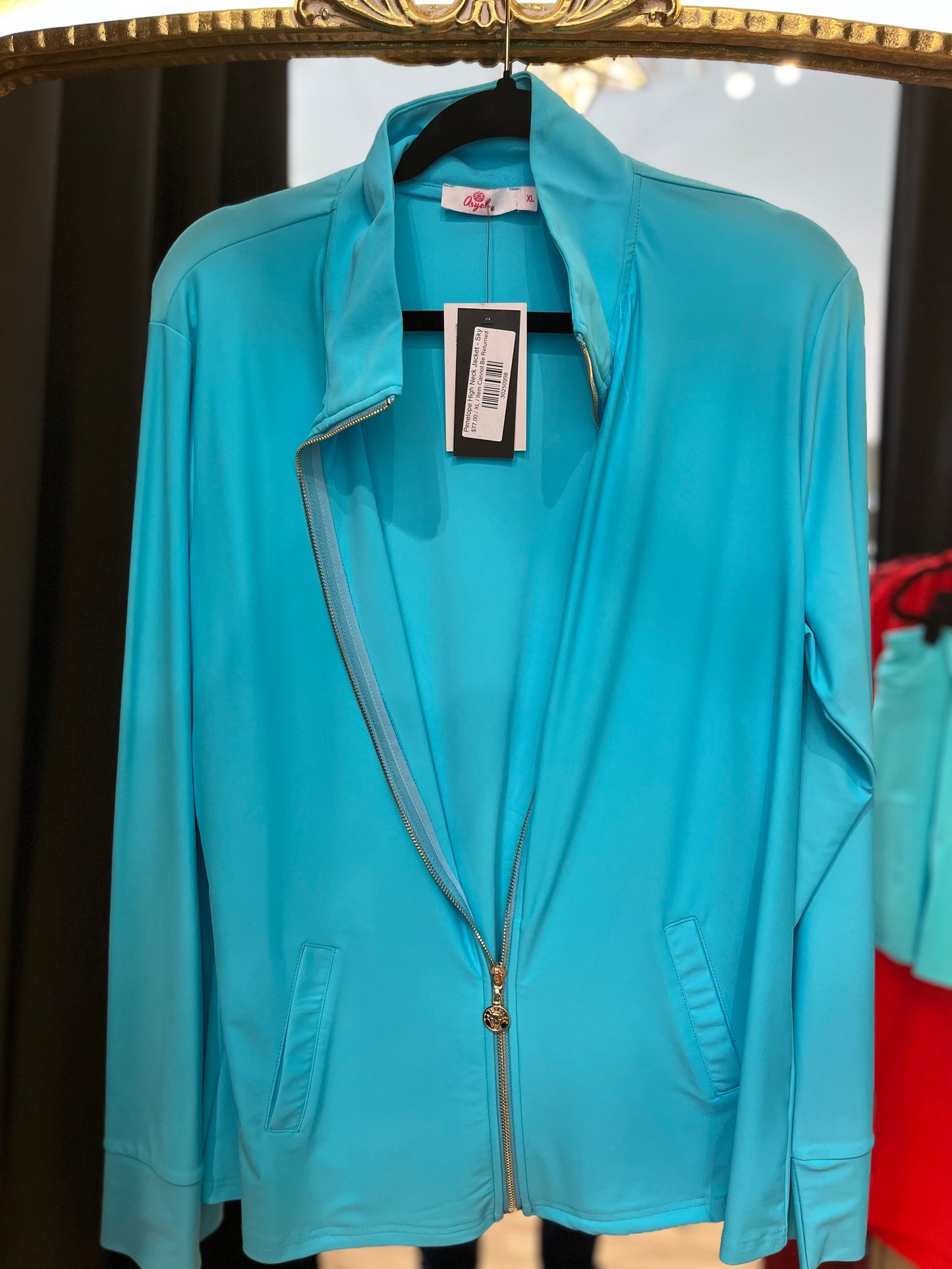 Penelope High Neck Jacket - Sky