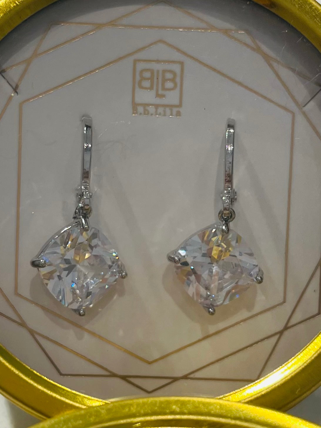 Diamond Tear Drop Huggies Silver