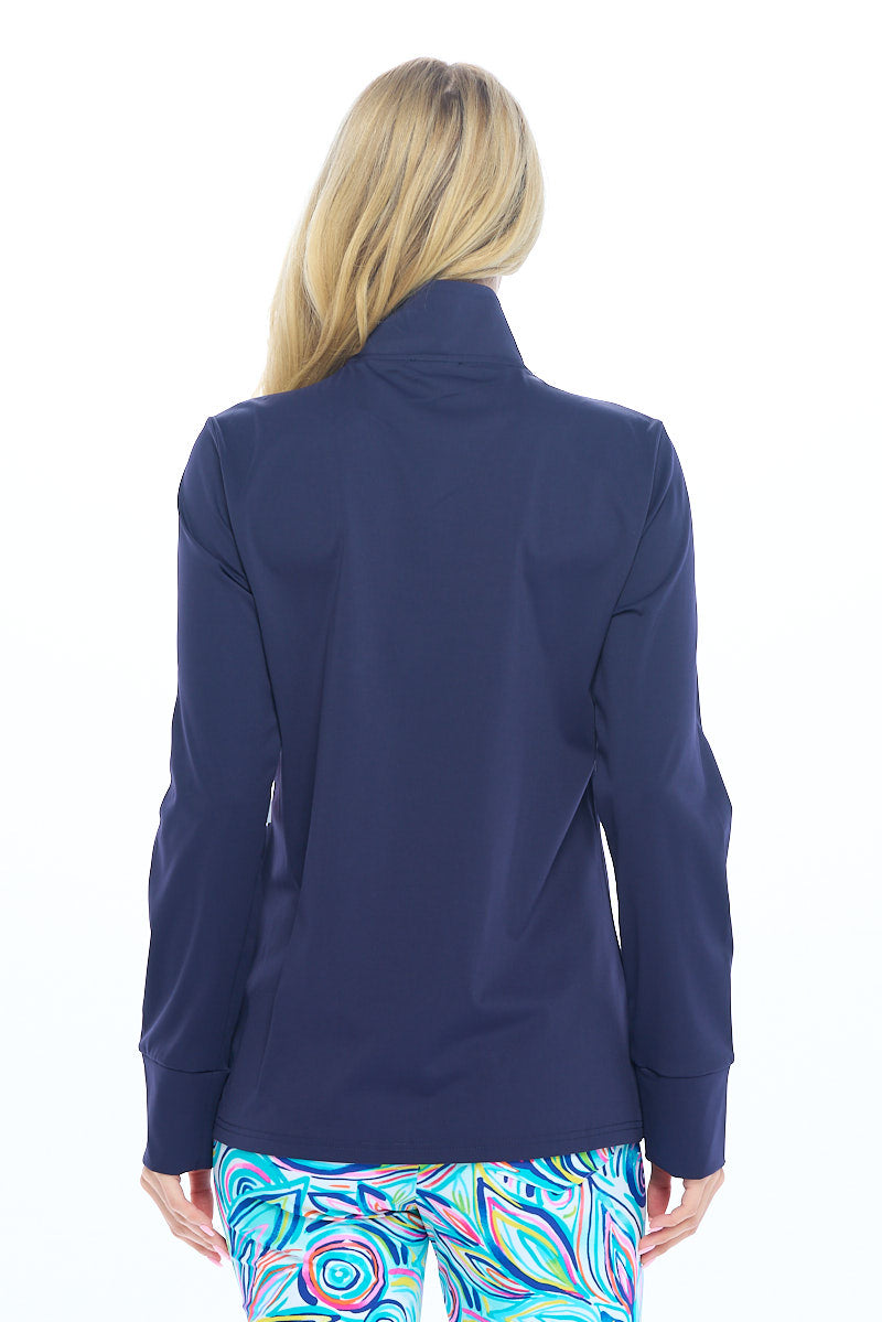 Penelope High Neck Jacket - Navy