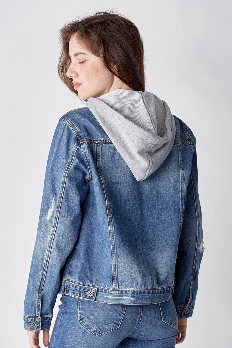 Relaxed Vintage Jacket with Hoodie