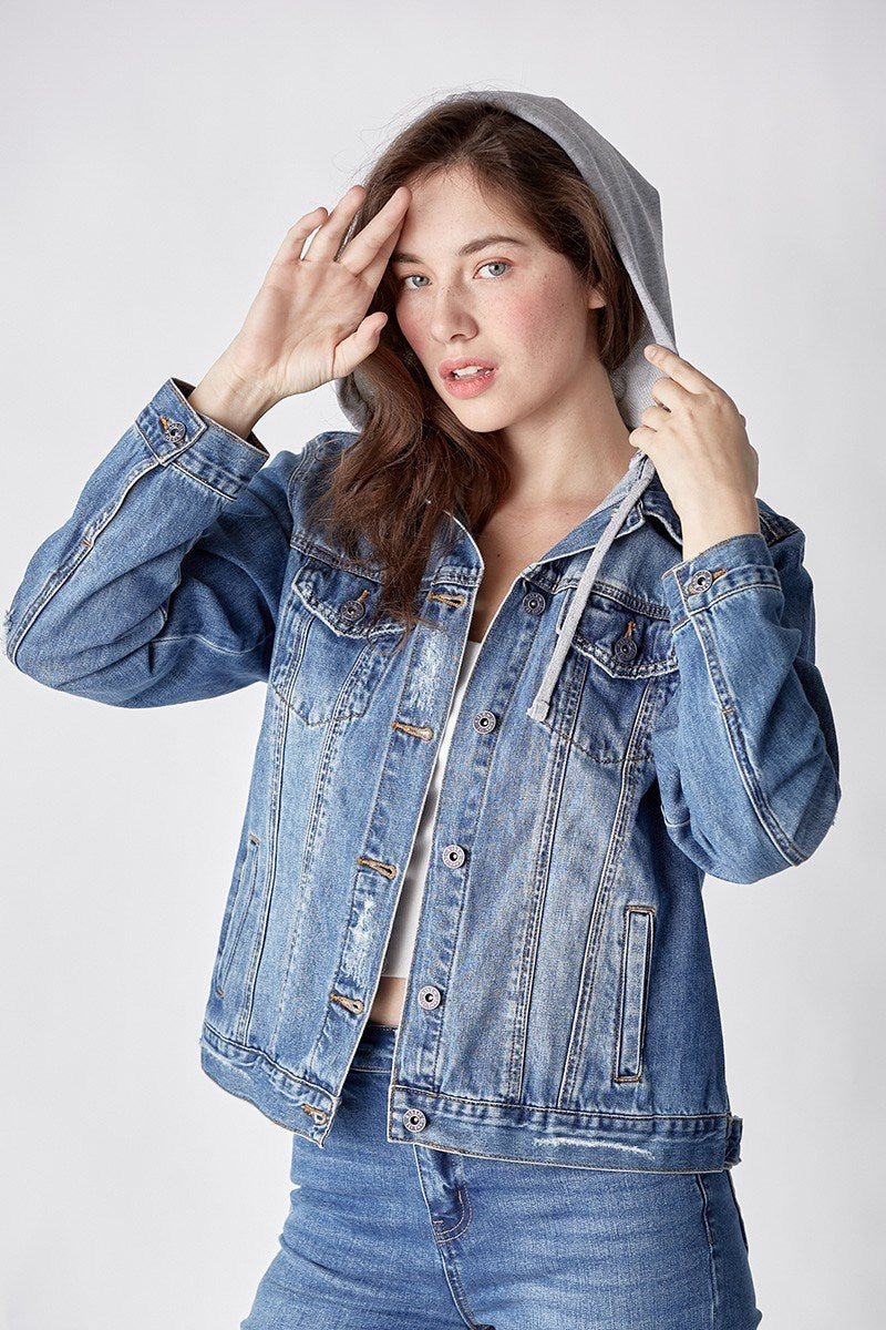 Relaxed Vintage Jacket with Hoodie