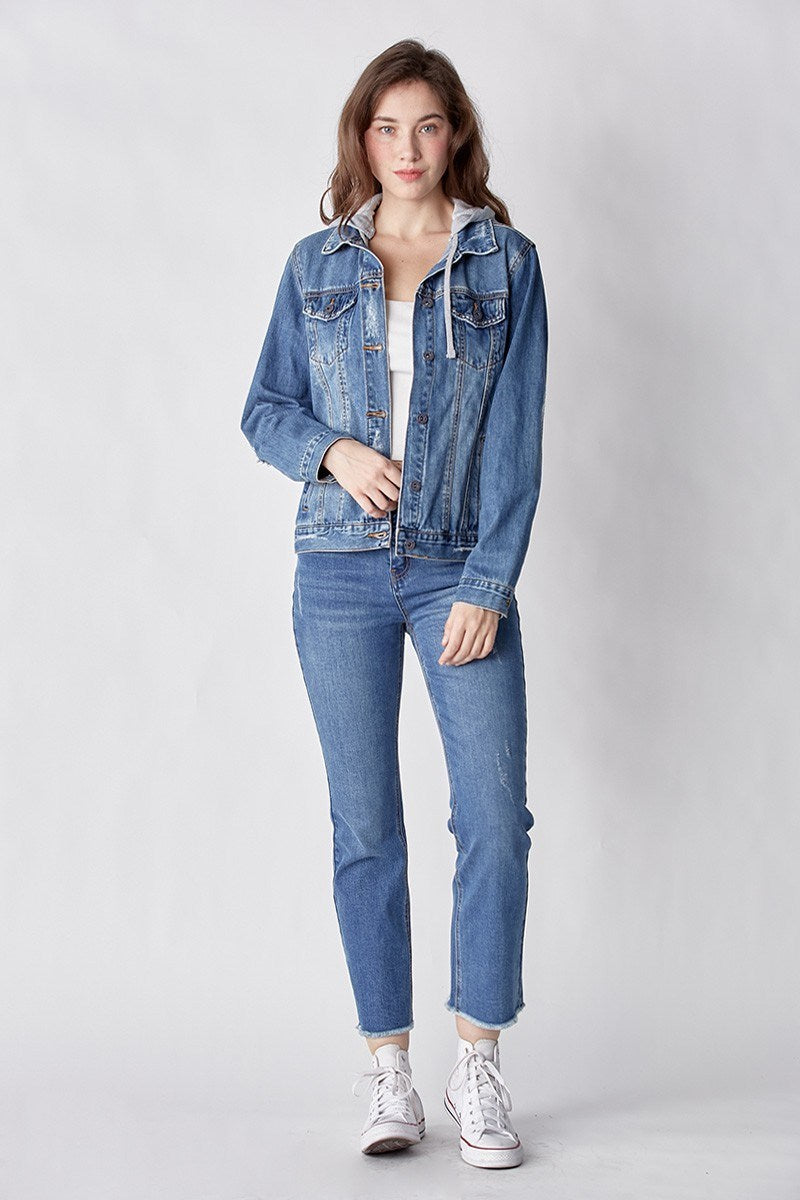Relaxed Vintage Jacket with Hoodie
