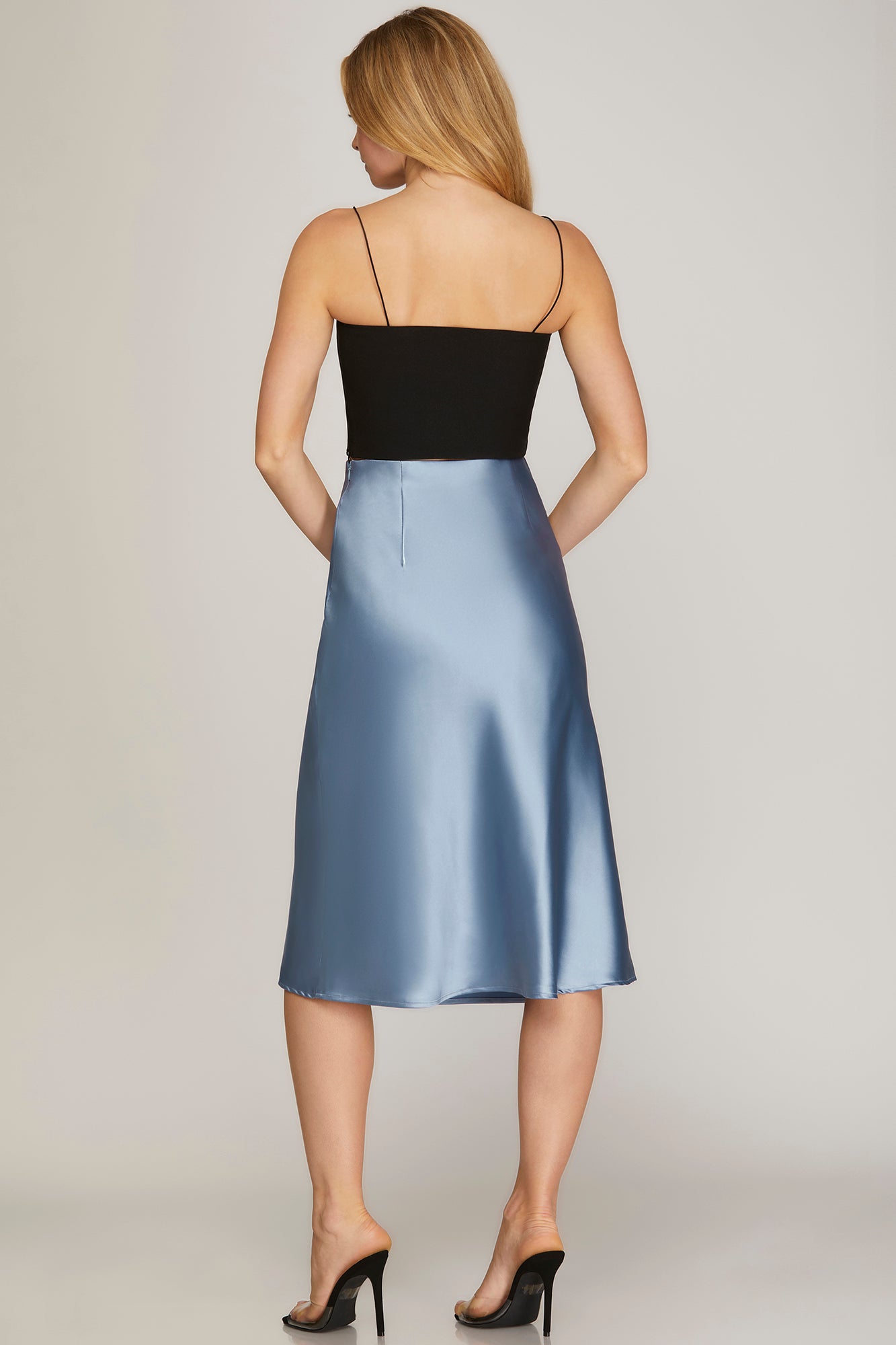Georgina Midi Skirt- Dusty Blue