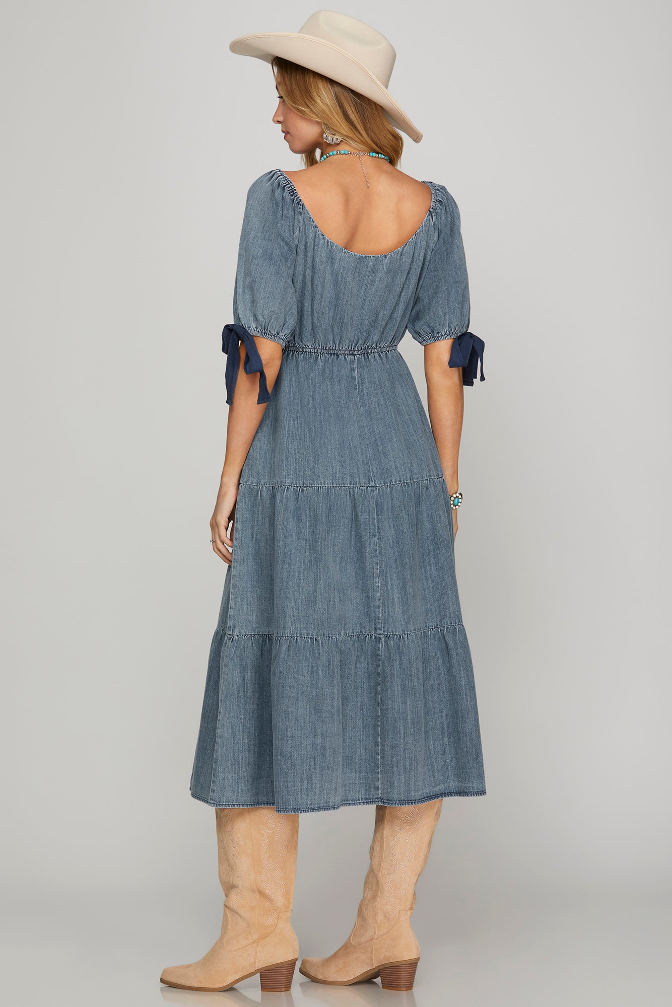 Lanie Denim Tiered Dress