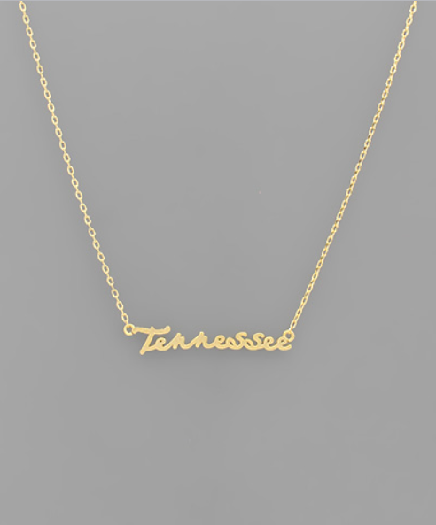 Tennessee Necklace Gold- 19"