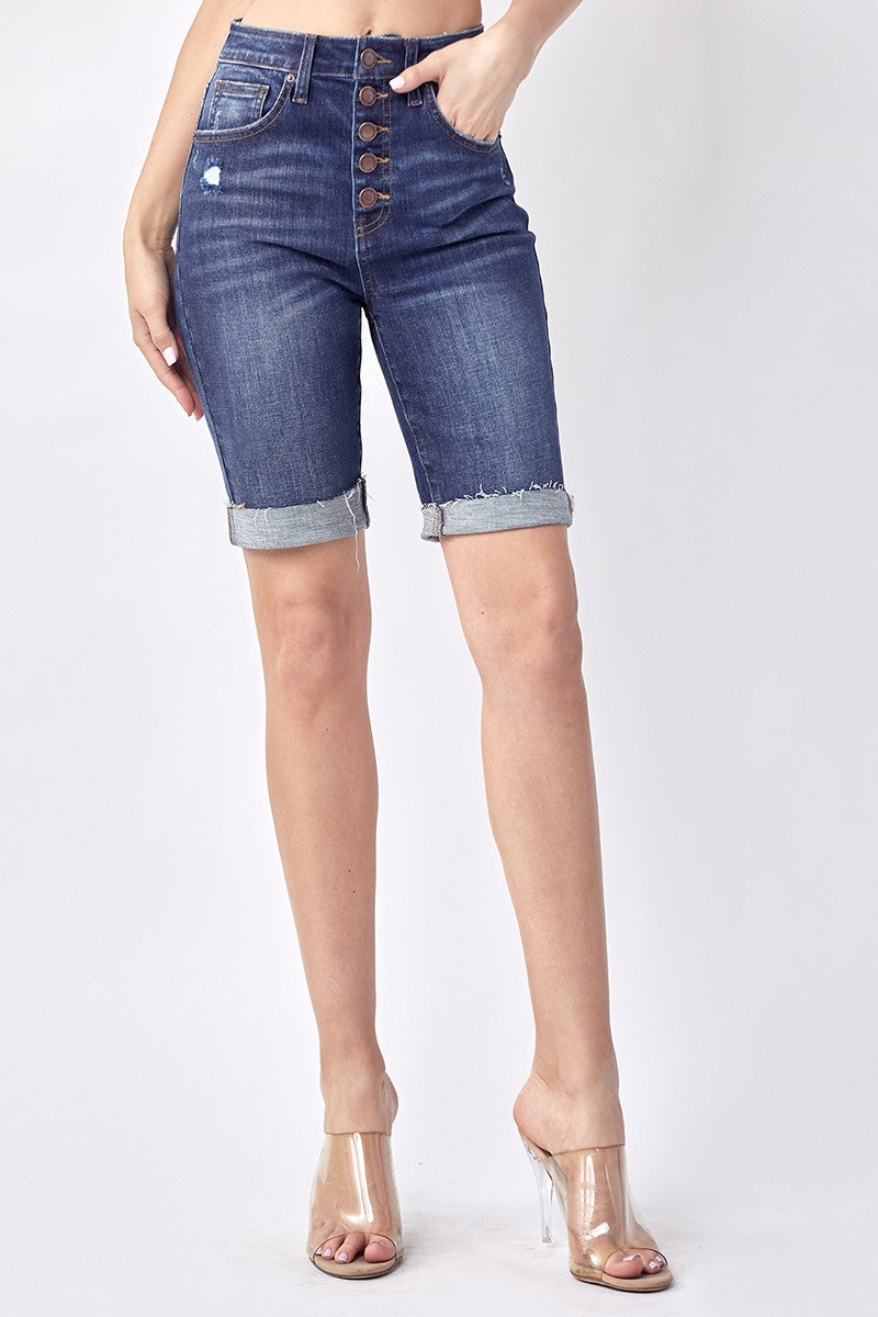 Button fly shorts