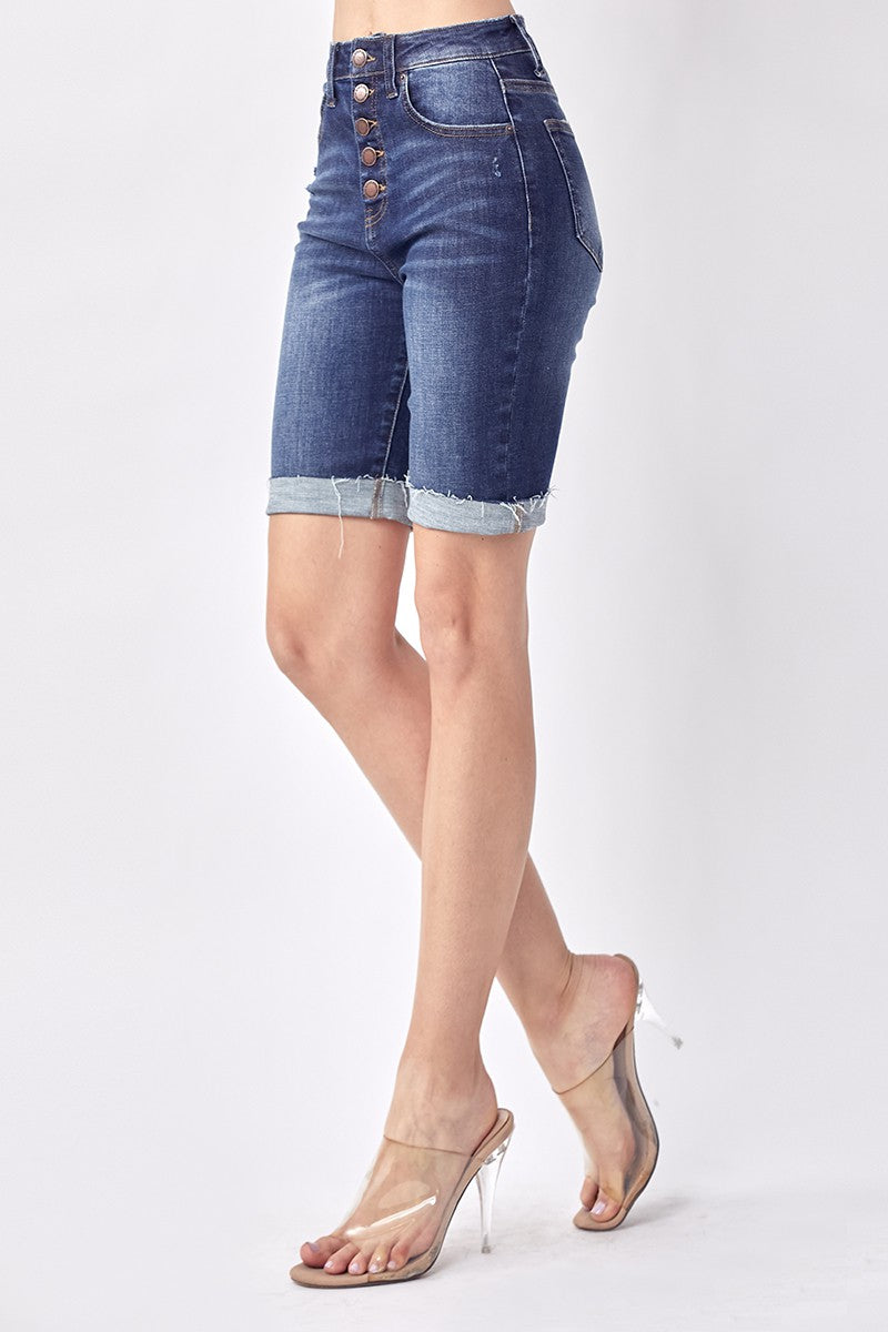 Button fly shorts