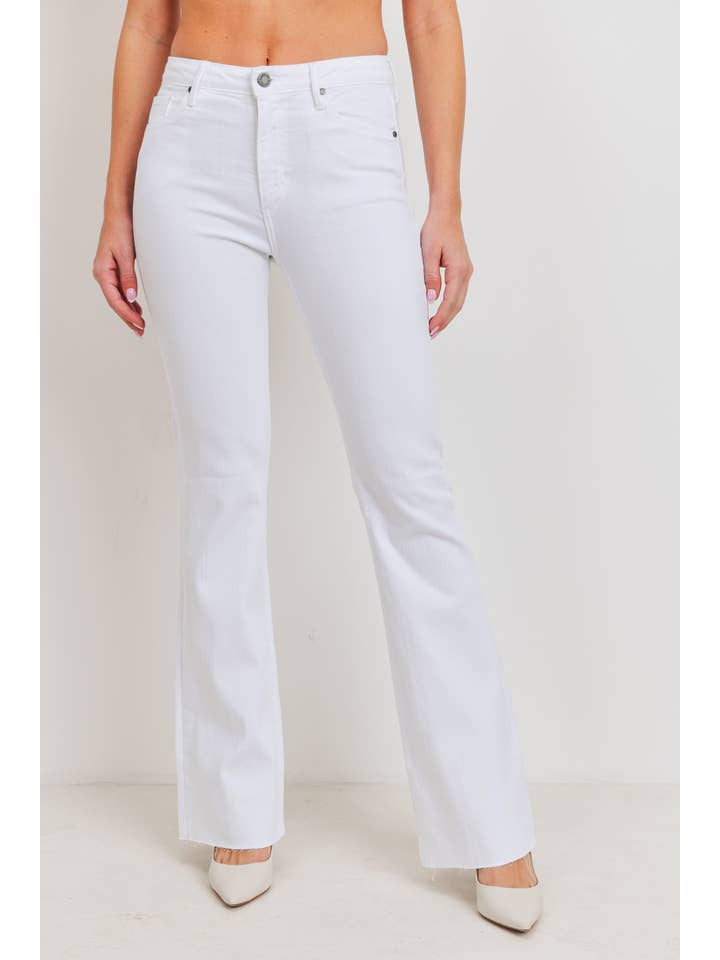 High Rise Scissor Cut Flare LONG - White