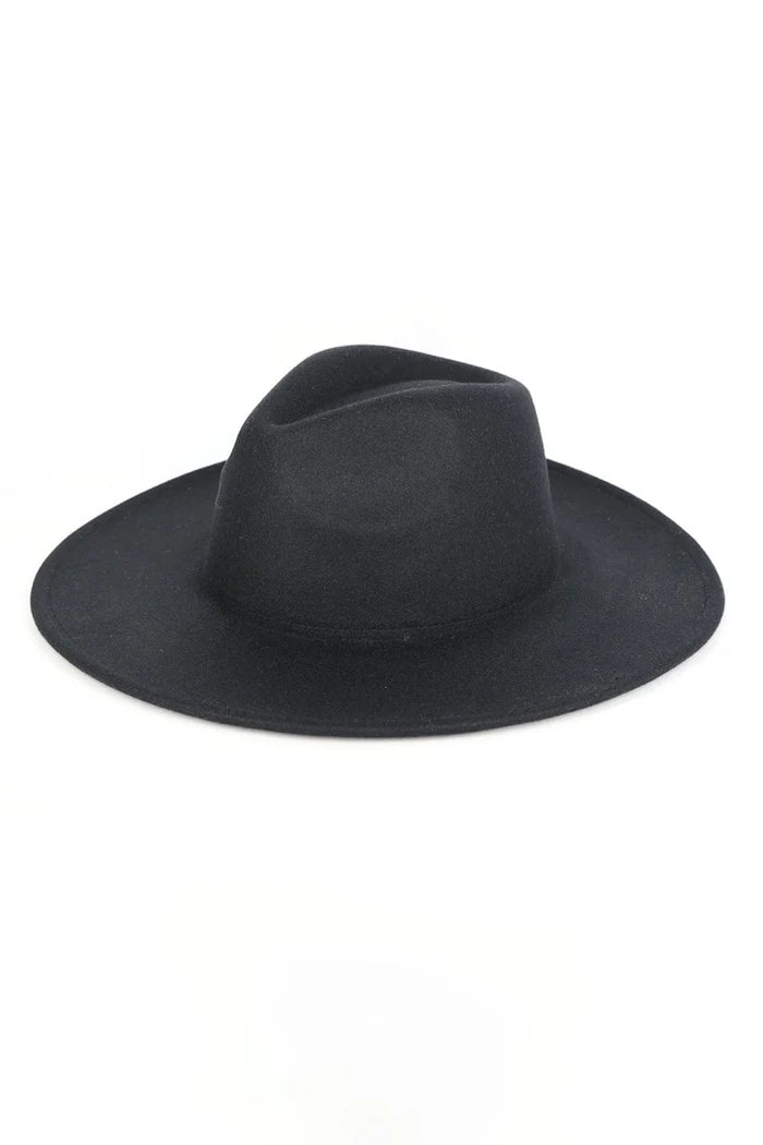Fedora Felt Hat Wide Brim- Adjustable