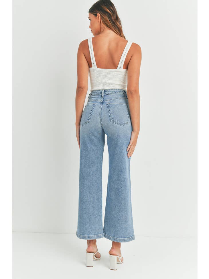 Patch Pocket Wide Leg - Light Denim