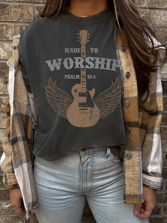 Inspirational Tee - Made to Worship Guitar