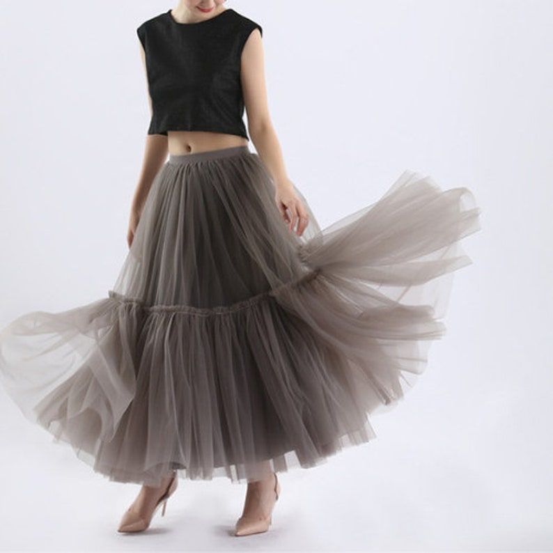 Dahiny Gray Tulle Skirt