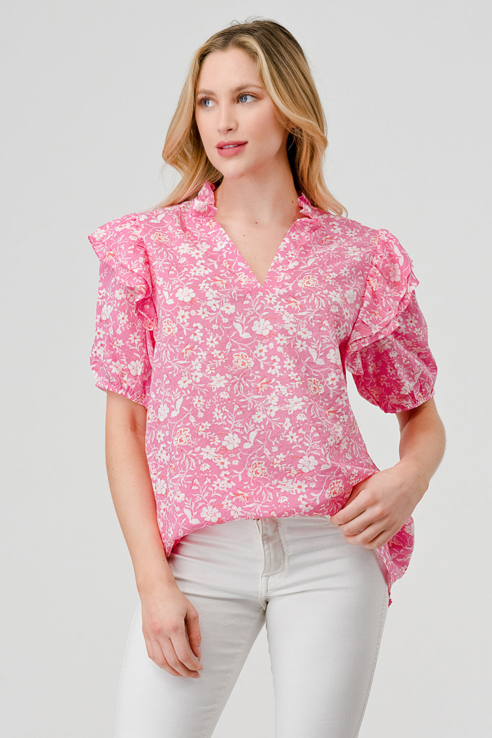 Dana Top Cotton Pink print