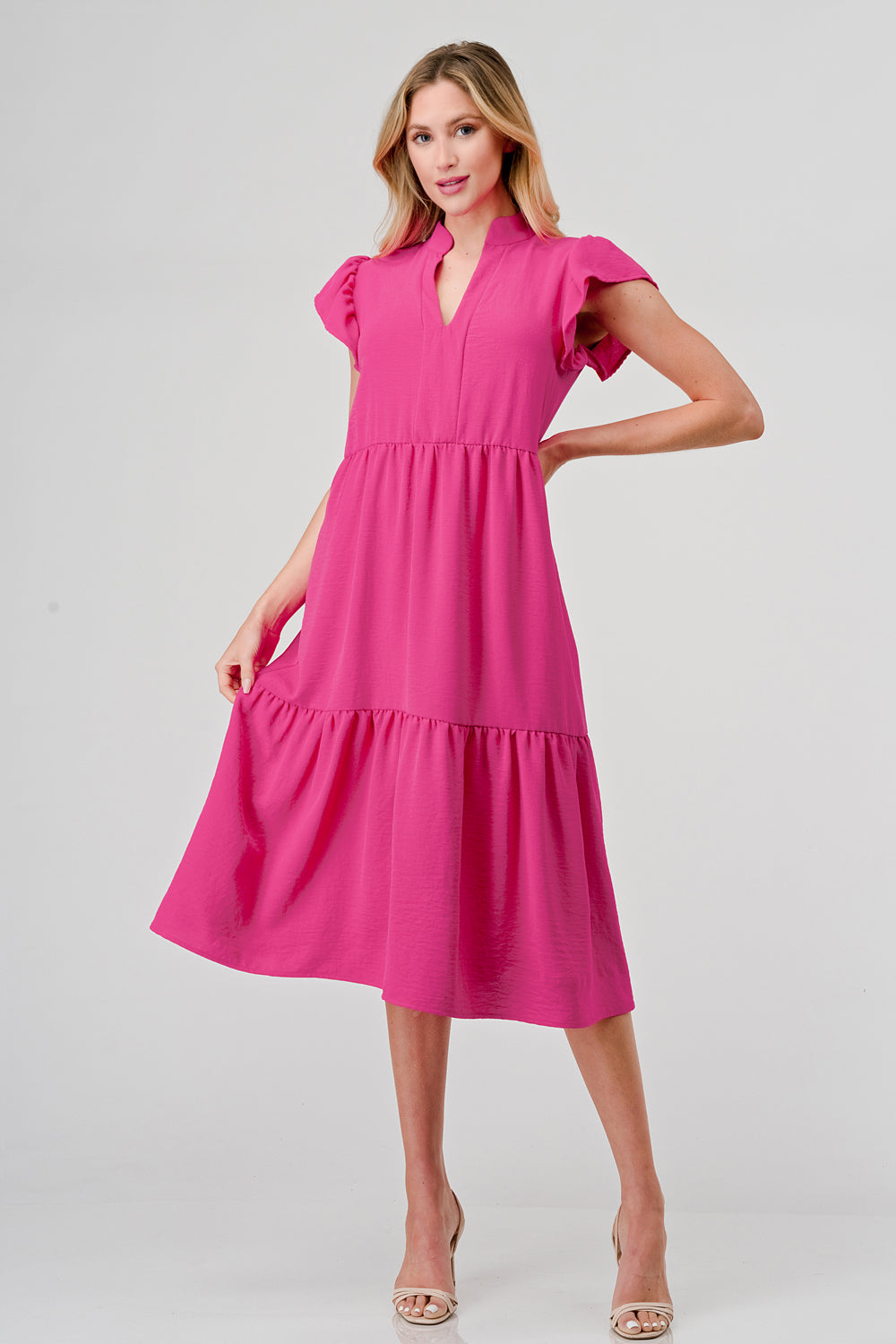 Opal Midi Dress in Pink