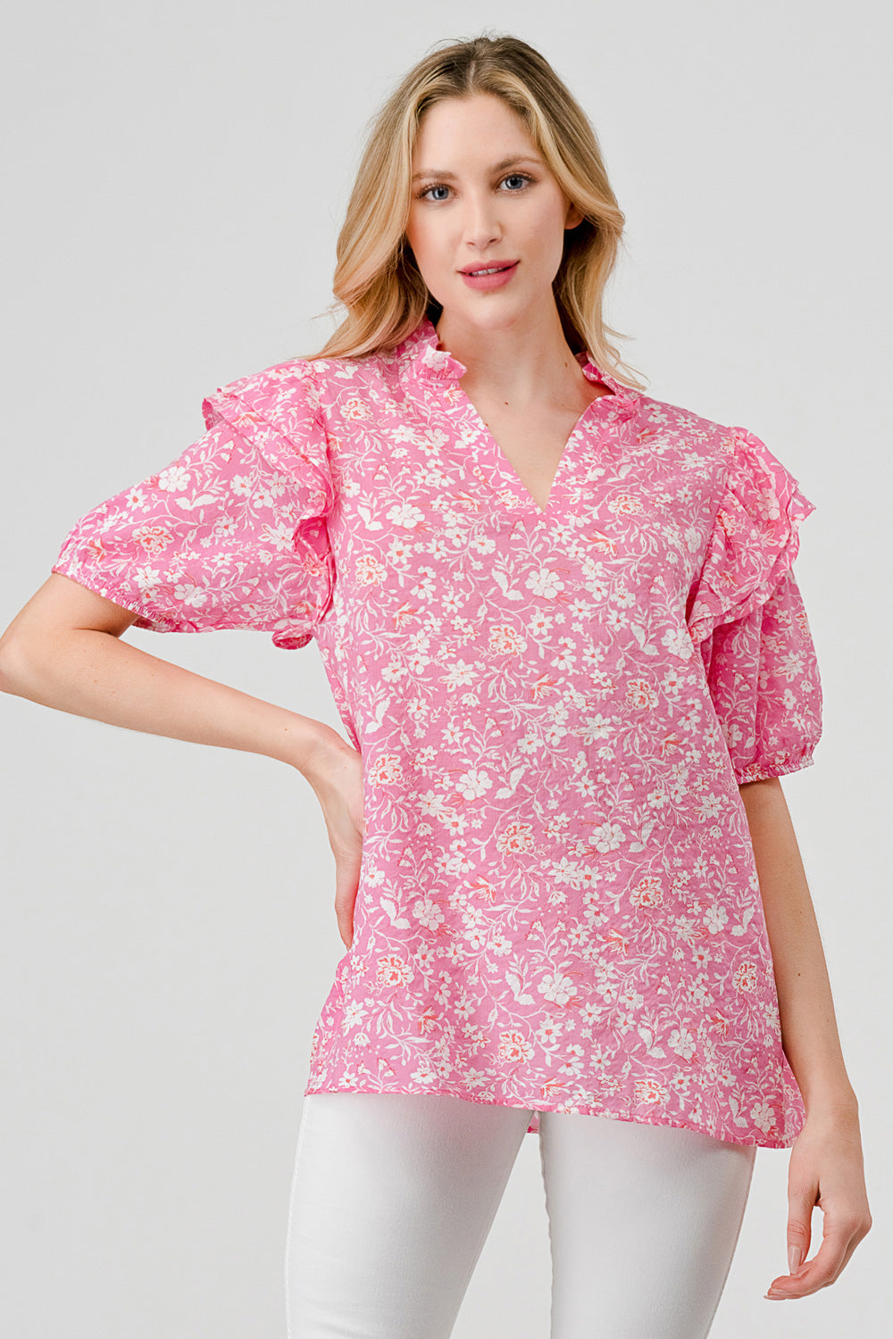 Dana Top Cotton Pink print