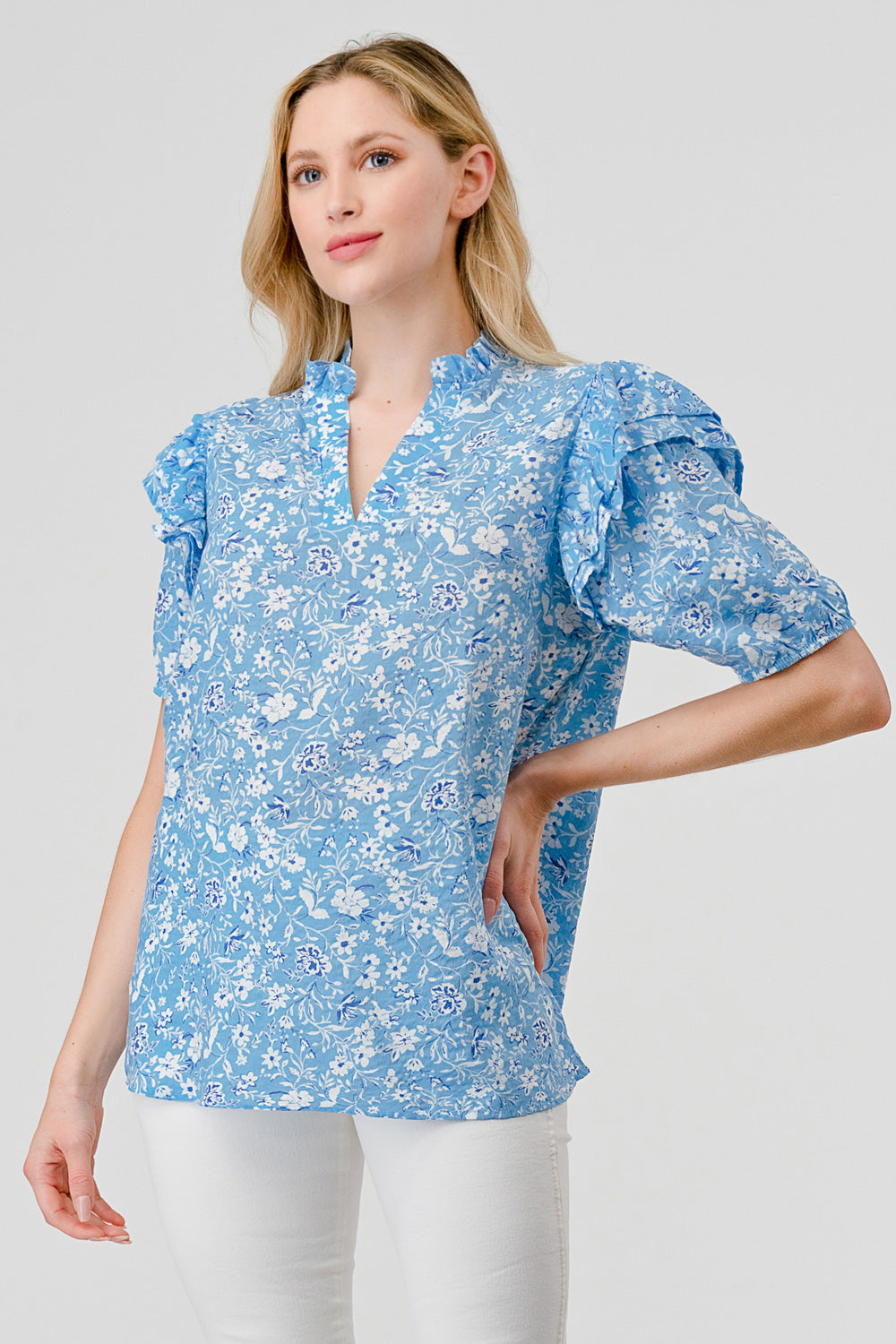 Dana Top Cotton Blue print