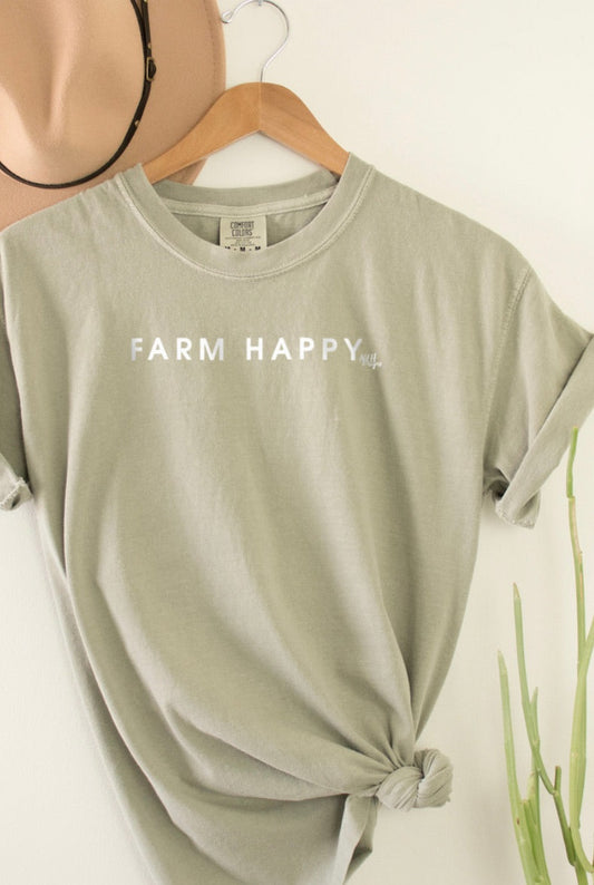 Inspirational Tee - Farm Happy Light Green