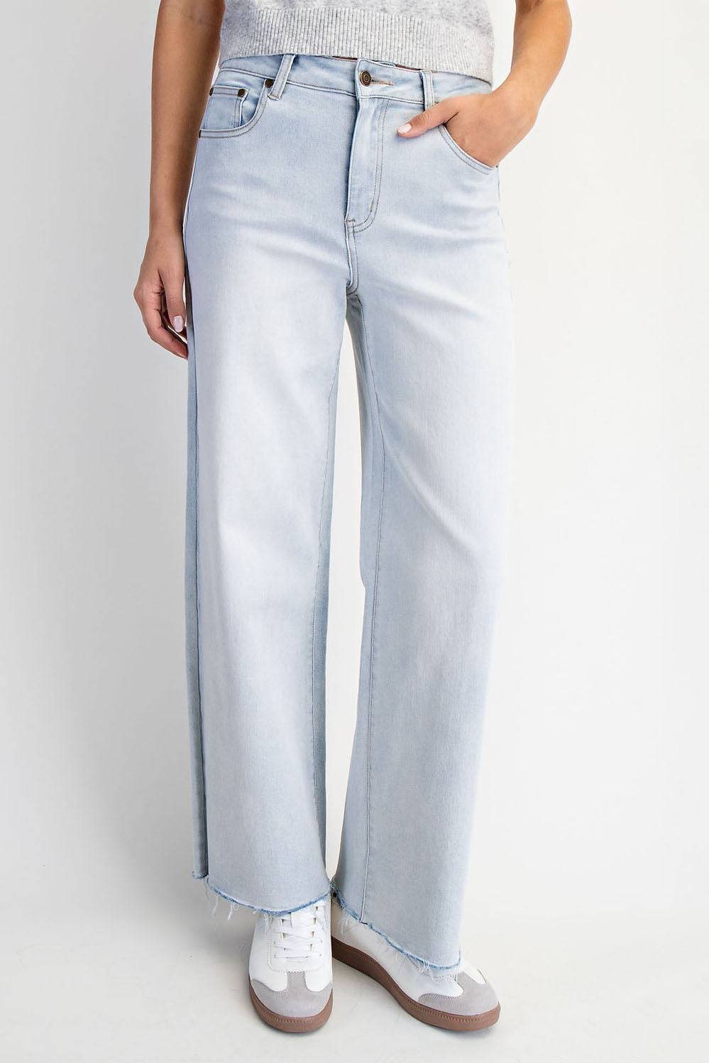 High Rise Wide Leg Denim-Light Wash