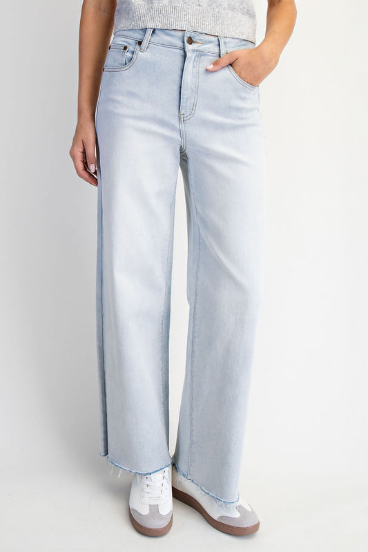 High Rise Wide Leg Denim-Light Wash